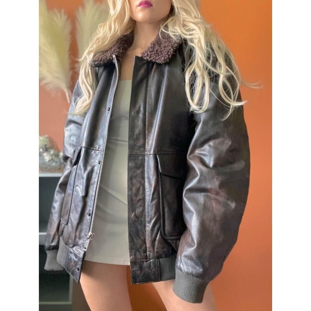 MENS WHET BLUE XL NWOT MODERN DOES VINTAGE AVIATOR LEATHER JACKET